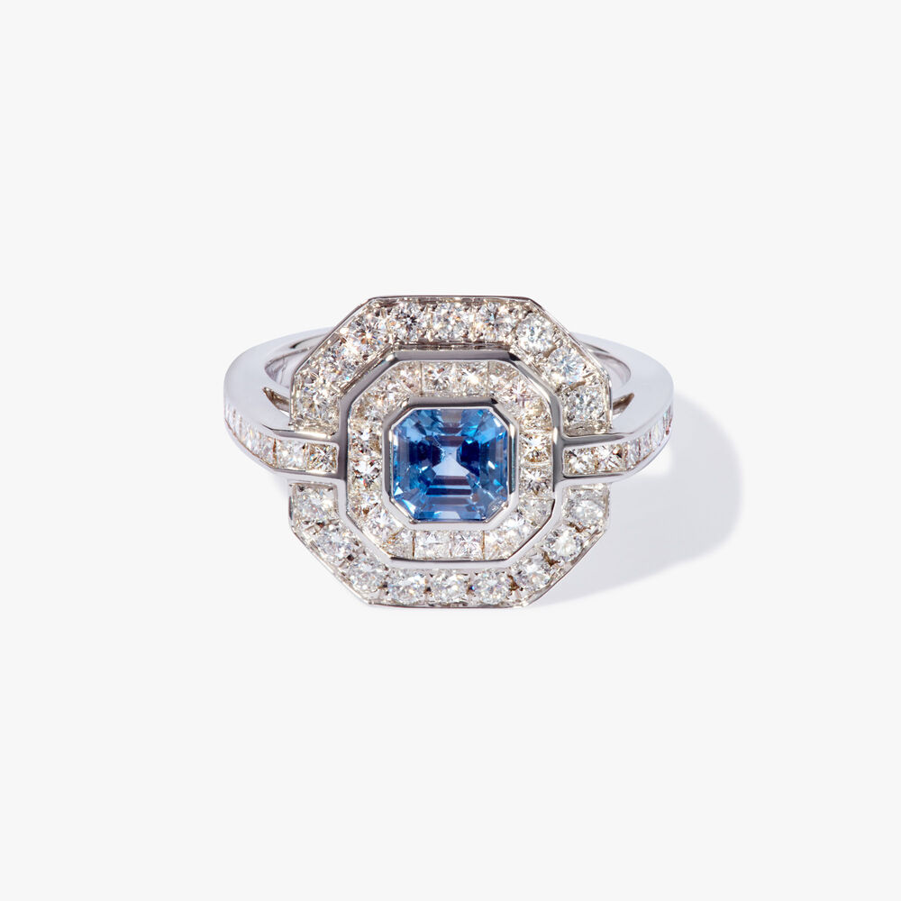 18ct White Gold Sapphire & Diamond Ring | Annoushka jewelley